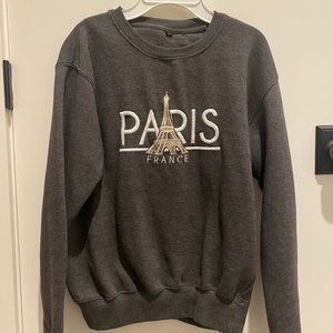 vintage embroidered paris sweatshirt